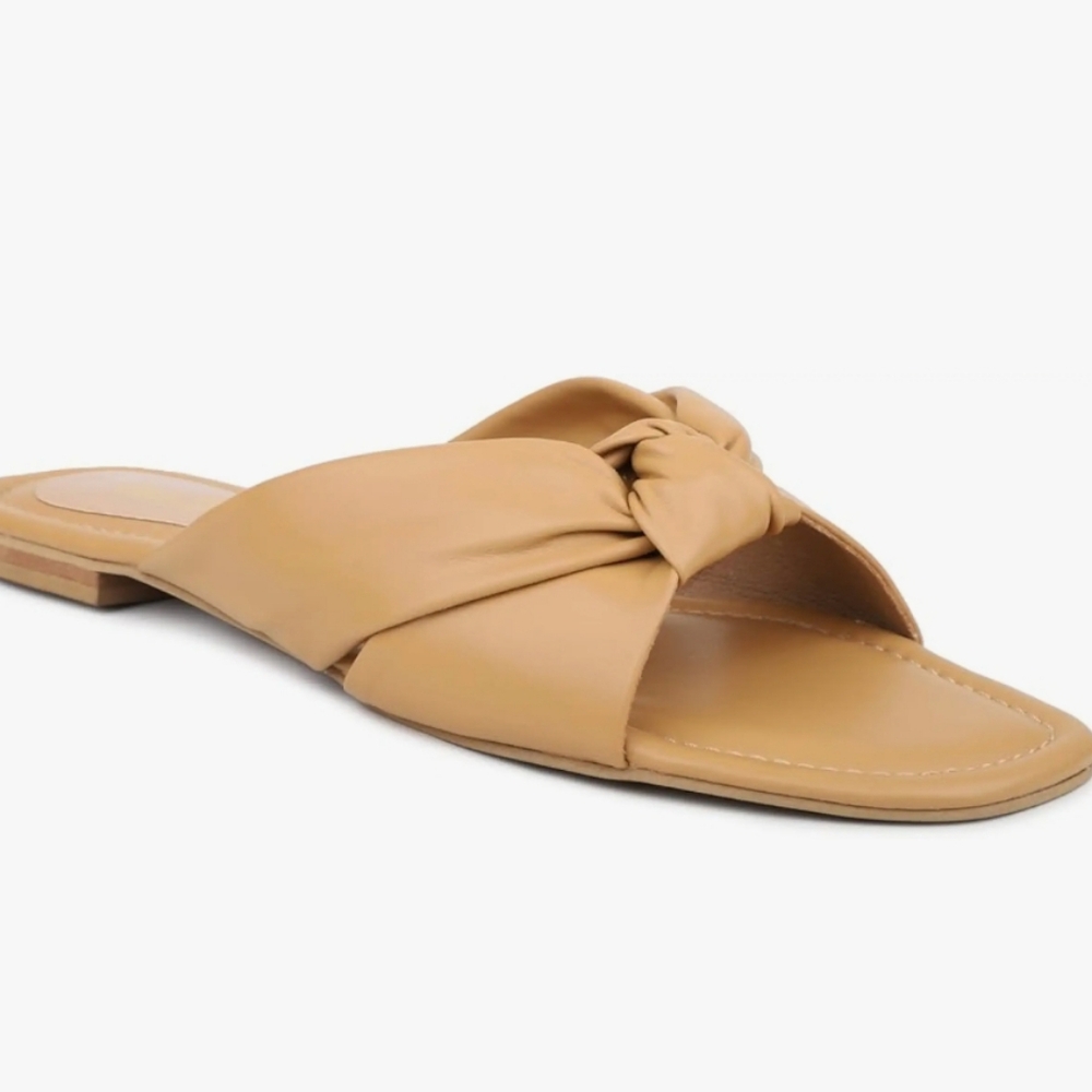 Tan Slide Sandals